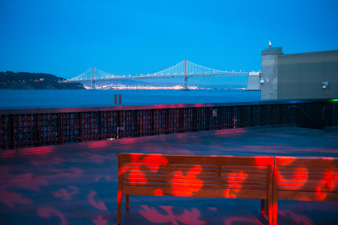 Exploratorium terrace at night
