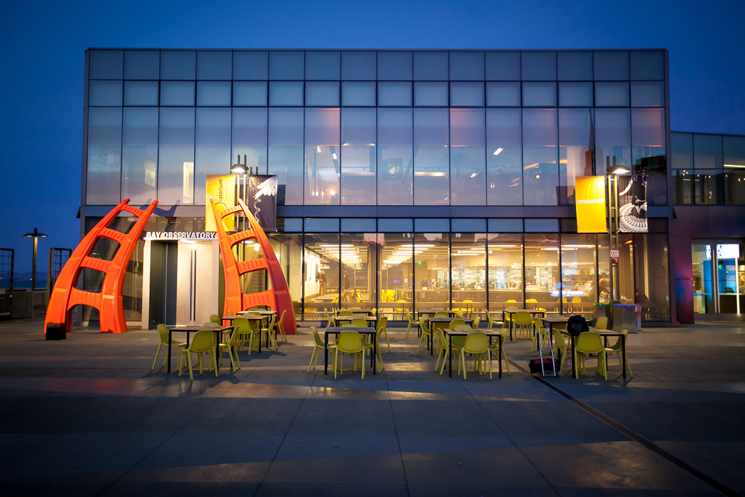 Exploratorium exterior at dusk